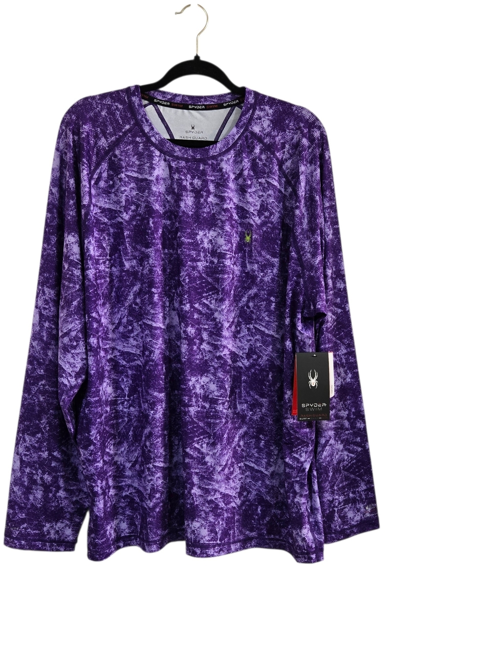 Spyder Men's Rash Guard Swim Top Long Sleeve UPF 30+ Purple XXL New